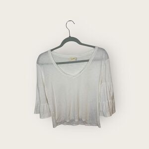 Nation LTD Tiered Sleeve White Balloon Blouse Size Small